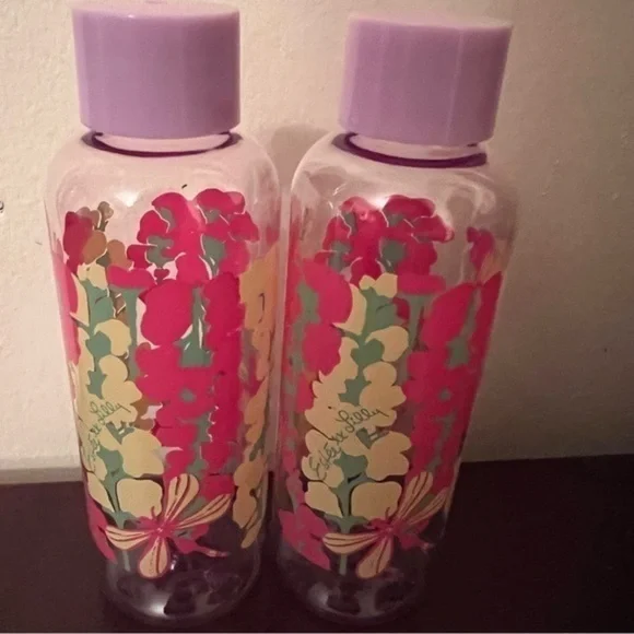 NEW Lilly Pulitzer estee lauder Makeup bag travel bottles floral print dragonfly - Picture 4 of 5